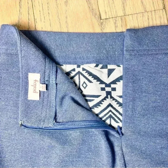 Pixley Women’s Tenille Navy Blue and White Aztec Print Mini Skirt Size Small - Picture 10 of 12